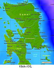 Karte der Insel Samar Philippinen