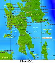 Landkarte von Leyte, Visayas Philippinen Karte Leyte Philippinen